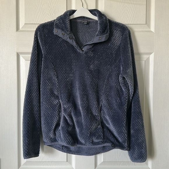 EDDIE BAUER Pullover Jacket Womens Medium Quarter Snap Fleece Sweatshirt - Picture 1 of 9